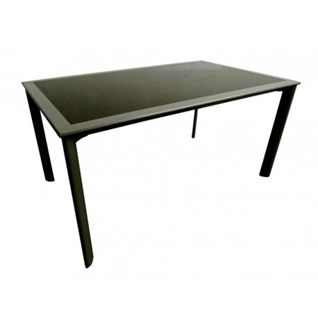 Elegantní zahradní hliníkový stůl, horní deska- černé sklo, 160x90 cm