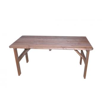 Masivní venkovní sřevěný stůl, mořený, tmavě hnědý, 150 cm