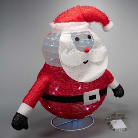 Vánoční figurka Santa Claus s osvětlením venkovní + vnitřní, časovač, na baterie, 58 cm