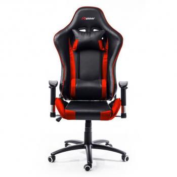 Kanclářská židle s houpací funkcí, sportovní vzhled, červená / černá