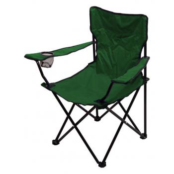 Menší skládací kempinková židle, područky, tmavě zelená
