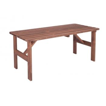 Zahradní dřevěný masivní stůl, mořené borovicové dřevo, 180 cm