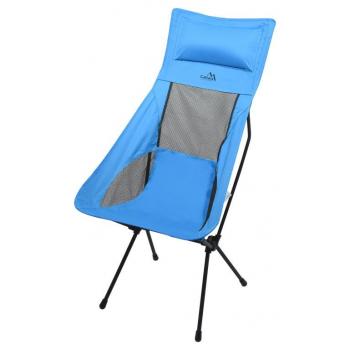 Textilní skládací přenosná židlička s kovovým rámem, vč. tašky, modrá, do 110 kg