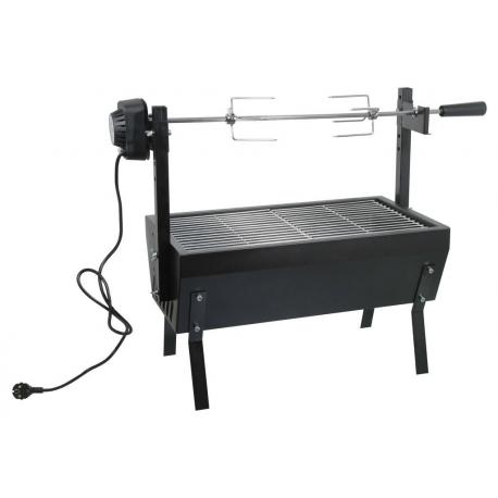 Zahradní gril na maso s otočným špízem, elektromotor 230 V, 60 cm