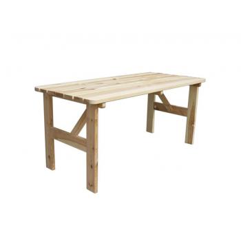 Obdélníkový zahradní stůl z masivního dřeva, nelakovaný, 150 cm