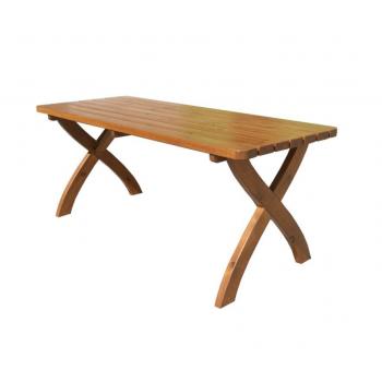 Zahradní obdélníkový stůl z masivního dřeva, lakovaný, 180 cm