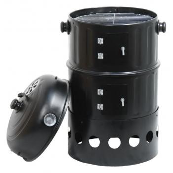 Kombinovaný gril s udírnou 3v1- válec s poklopem, výška 80 cm