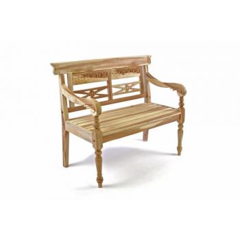 Ozdobná vyřezávaná lavice v historickém stylu, masivní teakové dřevo, 80 cm