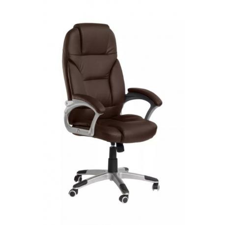 Pohodlná kancelářská židle s vysokým polstrováním, stříbrná / hnědá