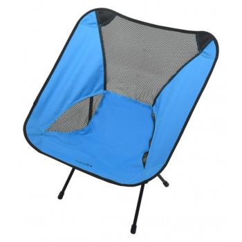 Kempingová skládací židlička extra skladná, modrá, prodyšné části, do 110kg