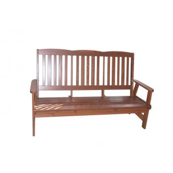 Dřevěná venkovní lavička s područkami, masivní dřevo- lakované, 170 cm