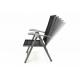 4x zahradní skládací židle s umělou textilií, nastavitelné opěradlo, stříbrná / černá