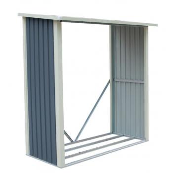 Kovový dřevník- přístřešek pro uložení dřeva, šedý, 190x182x89 cm