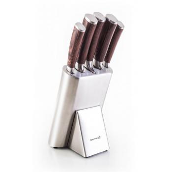 Luxusní designová dárková sada nožů s nerezovým stojanem, 6 ks