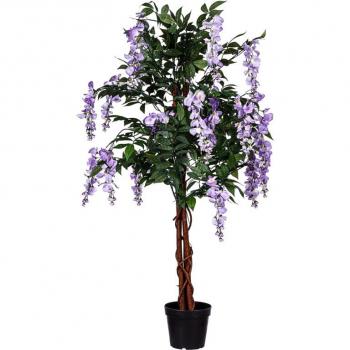 Umělá kvetoucí rostlina Vistárie s fialovomodrými květy 120 cm
