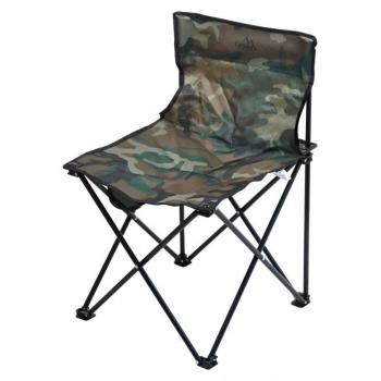 Přenosná kempinková židlička stolička bez područek army maskáčová do 90 kg