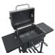 Masivní zahradní gril s kolečky ocelový + litinový rošt, dvířka na přikládání, regulace vzduchu, 97x98x35 cm