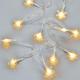3 světelný vánoční řetěz se sněhovými vločkami na baterie, vnitřní, časovač, teple bílá, 1,9 m