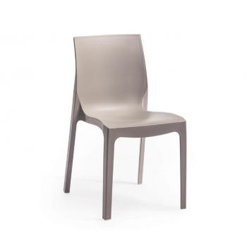 Plastová jídelní židle béžová s vysokou nosností 150 kg, bez područek, venkovní + vnitřní