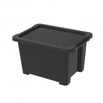 Box na nářadí plastový černý s víkem do dílny / garáže 15 L