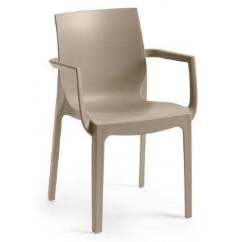 Béžová plastová židle ke stolu vysoká nosnost 150 kg, venkovní + vnitřní