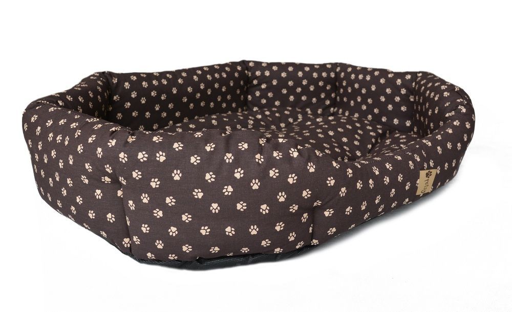 Kvalitní ručně šitý pelíšek pro psa tmavě hnědý, nepromokavé dno, 75x60x17 cm