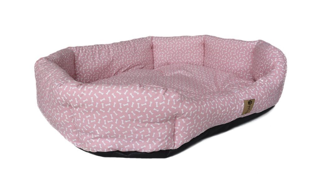 Kvalitní ručně šitý pelíšek pro psa růžový, nepromokavé dno, 75x60x17 cm