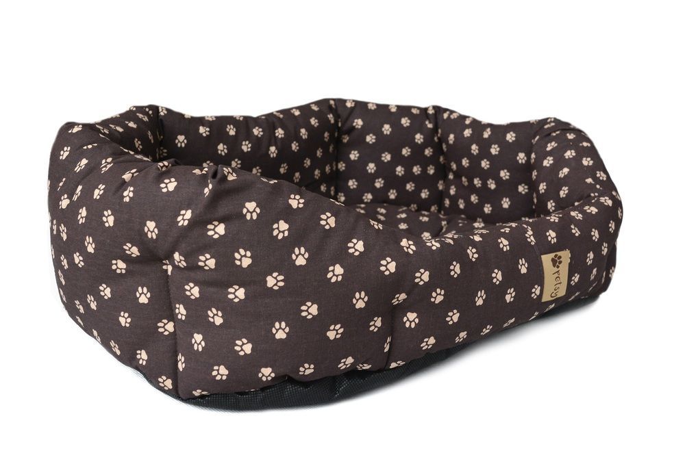 Kvalitní pelíšek pro malé psy pratelný, nepromokavé dno, hnědý, 50x40x17 cm