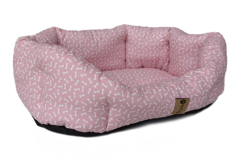 Kvalitní pelíšek pro malé psy pratelný, nepromokavé dno, růžový, 50x40x17 cm