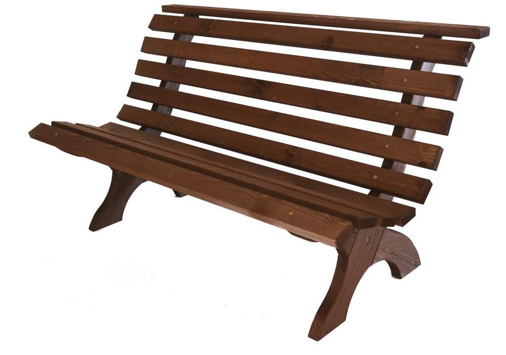 Zahradní lavička dřevěná z masivu v retro stylu trojmístná 150 cm, tmavě hnědá