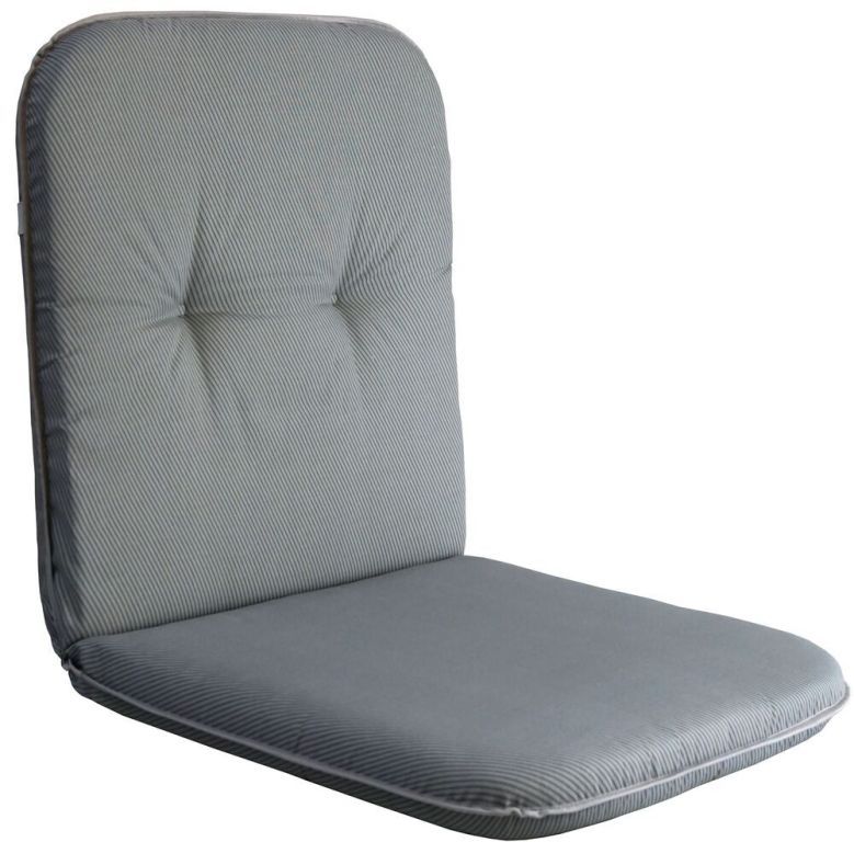 Pohodlný silný polstr pro venkovní židle / křesla s nízkým opěradlem šedý, 95x49 cm