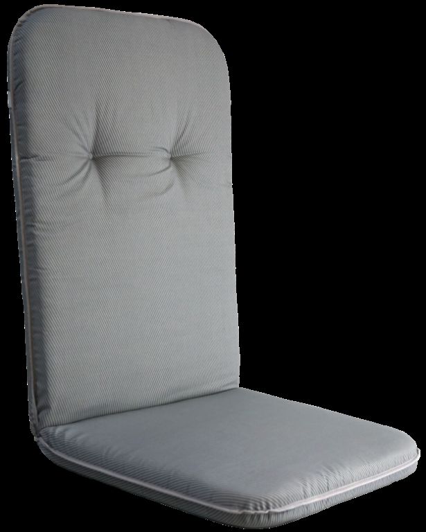 Pohodlný silný polstr pro venkovní židle / křesla s vysokým opěradlem šedý, 116x50 cm