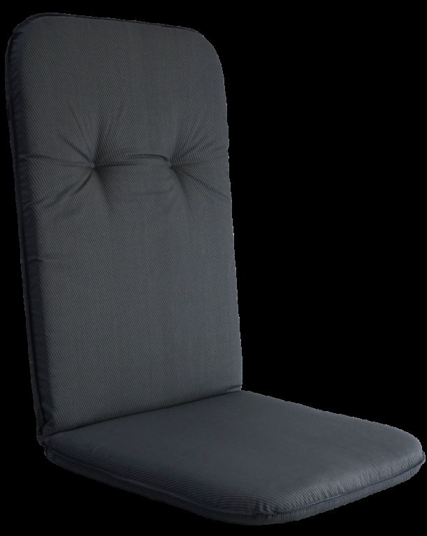 Pohodlný silný polstr pro venkovní židle / křesla s vysokým opěradlem antracitový, 116x50 cm