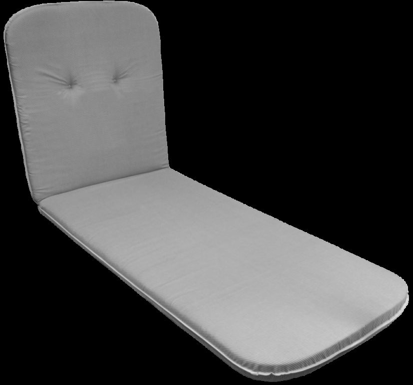 Poduška pro zahradní lehátka měkká pohodlná, bavlna + polyester, šedá, 192x60 cm