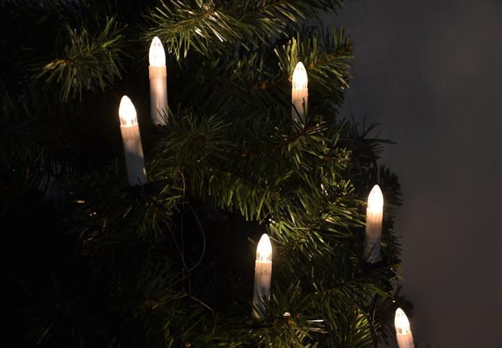 Elektrické svíčky na vánoční stromeček, klasický vzhled, LED diody, 230 V, 30 ks