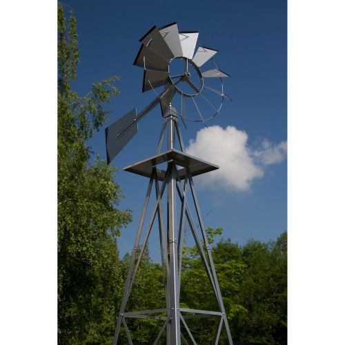 Velký kovový zahradní větrník, styl amerických rančů, 245 cm