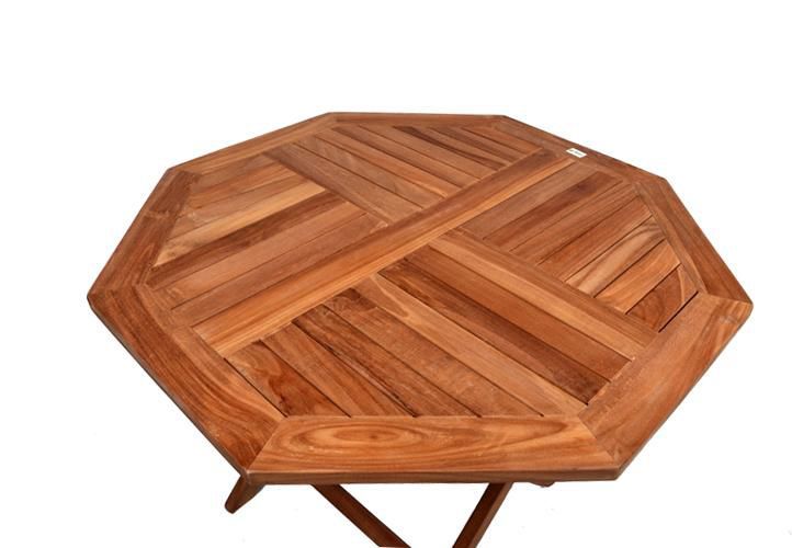 Menší dřevěný zahradní stolek z masivu, teakové dřevo, průměr 100 cm