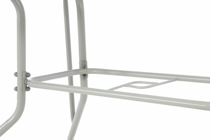 Levný kovový stůl se skleněnou deskou, venkovní / vnitřní, šedý, 110x60 cm