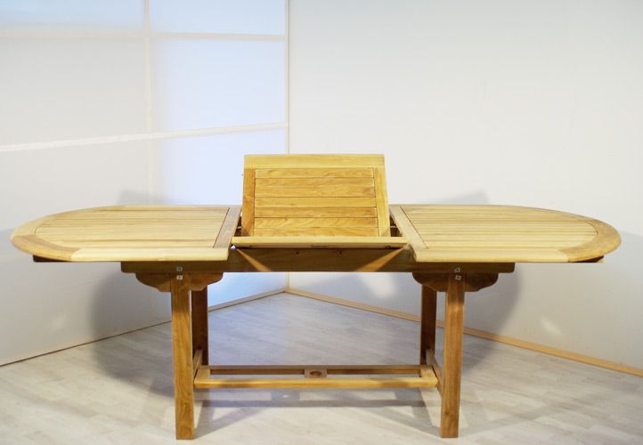 Oválný zahradní stůl s proměnnou délkou, teakové dřevo, 170 / 230 cm