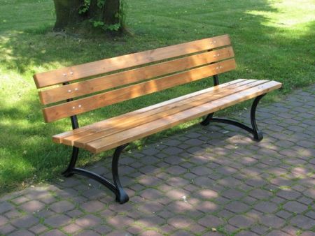 Dřevěná parková lavice se železným rámem, k přišroubování, 180 cm