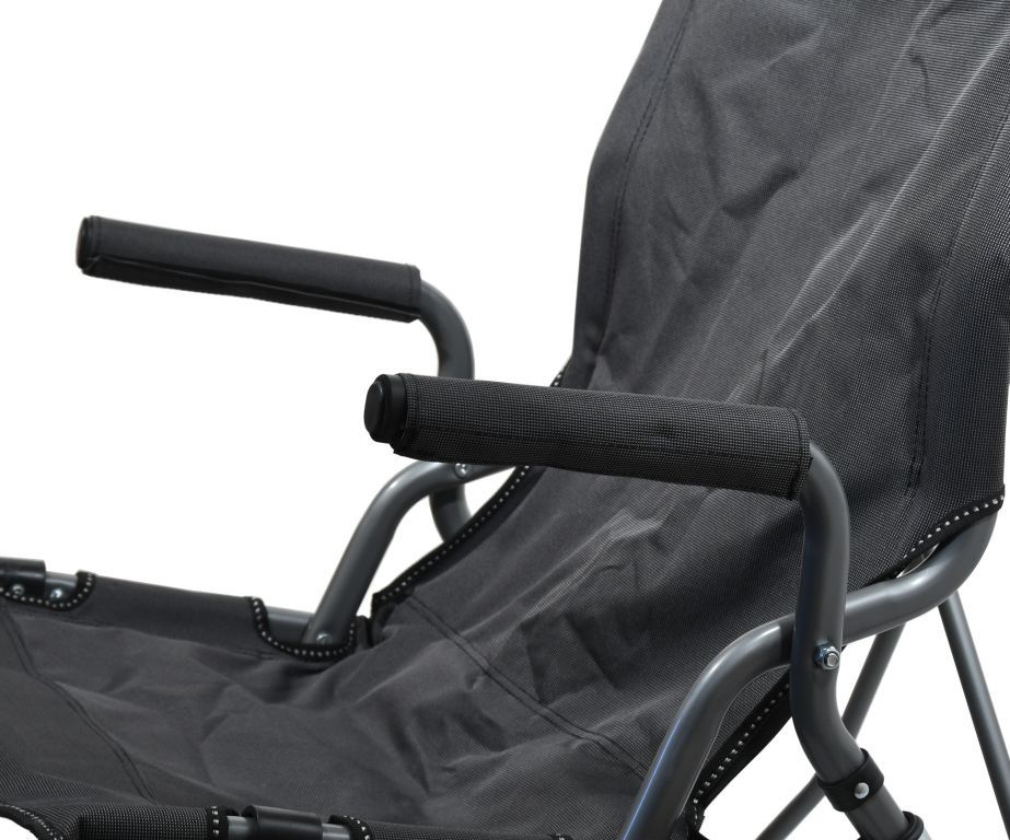 Luxusní kempinková / rybářská židle s vysokou nosností 135 kg, šedá
