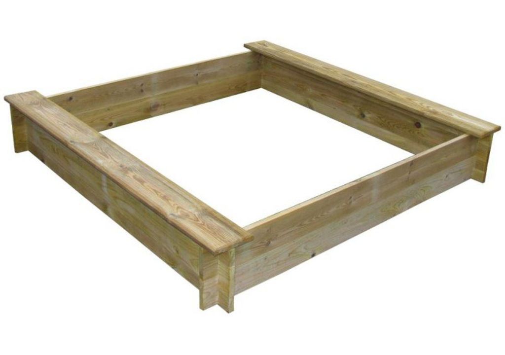 Dřevěné zahradní pískoviště se sedáky, impregnované, 120x120x20 cm