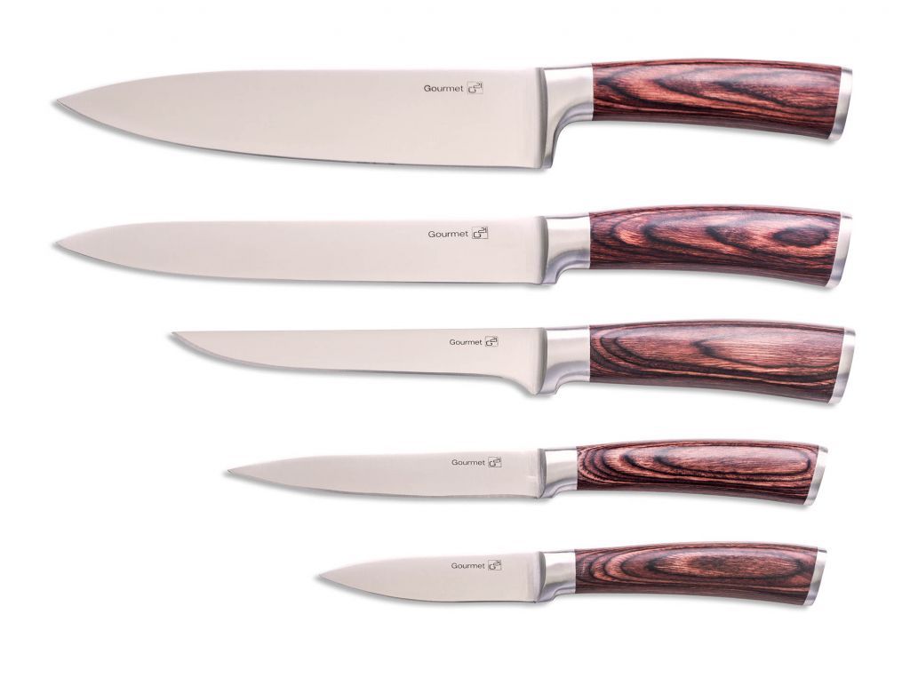 Designová sada nožů se stojanem 5 ks, kvalitní ocel 5CR15