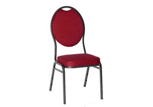 Interiérová kongresová židle s kovovým rámem, polstrovaná, vysoká nosnost 140 kg, červená