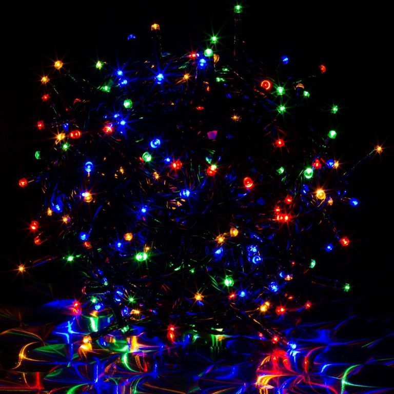 Vánoční svítící řetěz na stromek, barevný, venkovní / vnitřní, 50 LED diod, 5 m