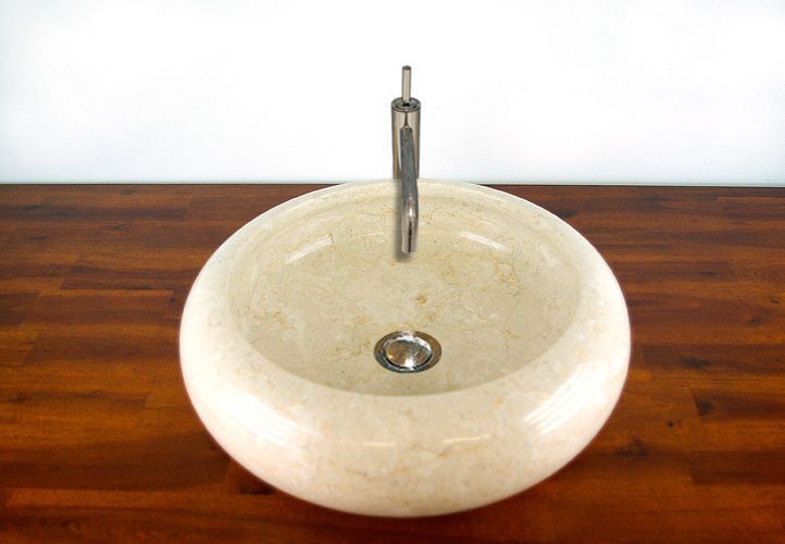 Designové kruhové kamenné umyvadlo do koupelny, leštěný mramor