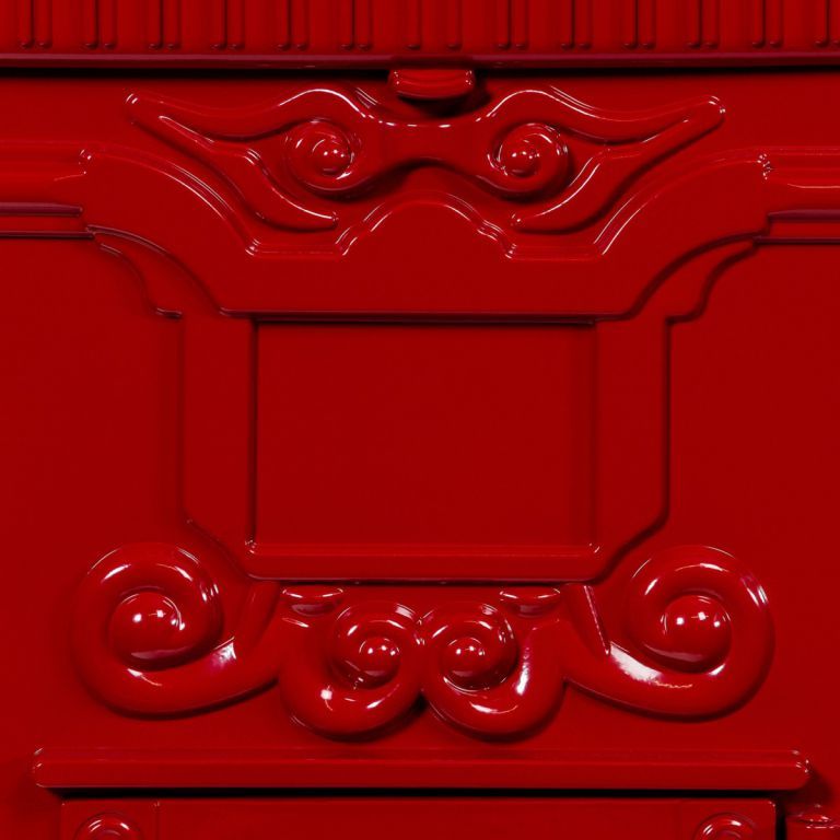 Ozdobná sloupová poštovní schránka, velký objem, červená, 102,5 cm