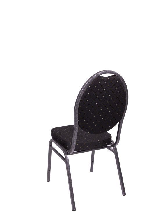 Interiérová kongresová židle s kovovým rámem, polstrovaná, vysoká nosnost 140 kg, černá