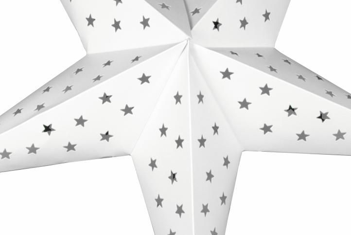 Vánoční osvětlení - papírová svítící hvězda na baterie, bílá, 60 cm