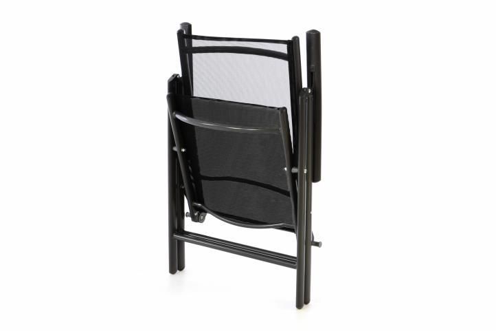 Odolná venkovní židle z nereznoucího hliníku / umělá tkanina, černá